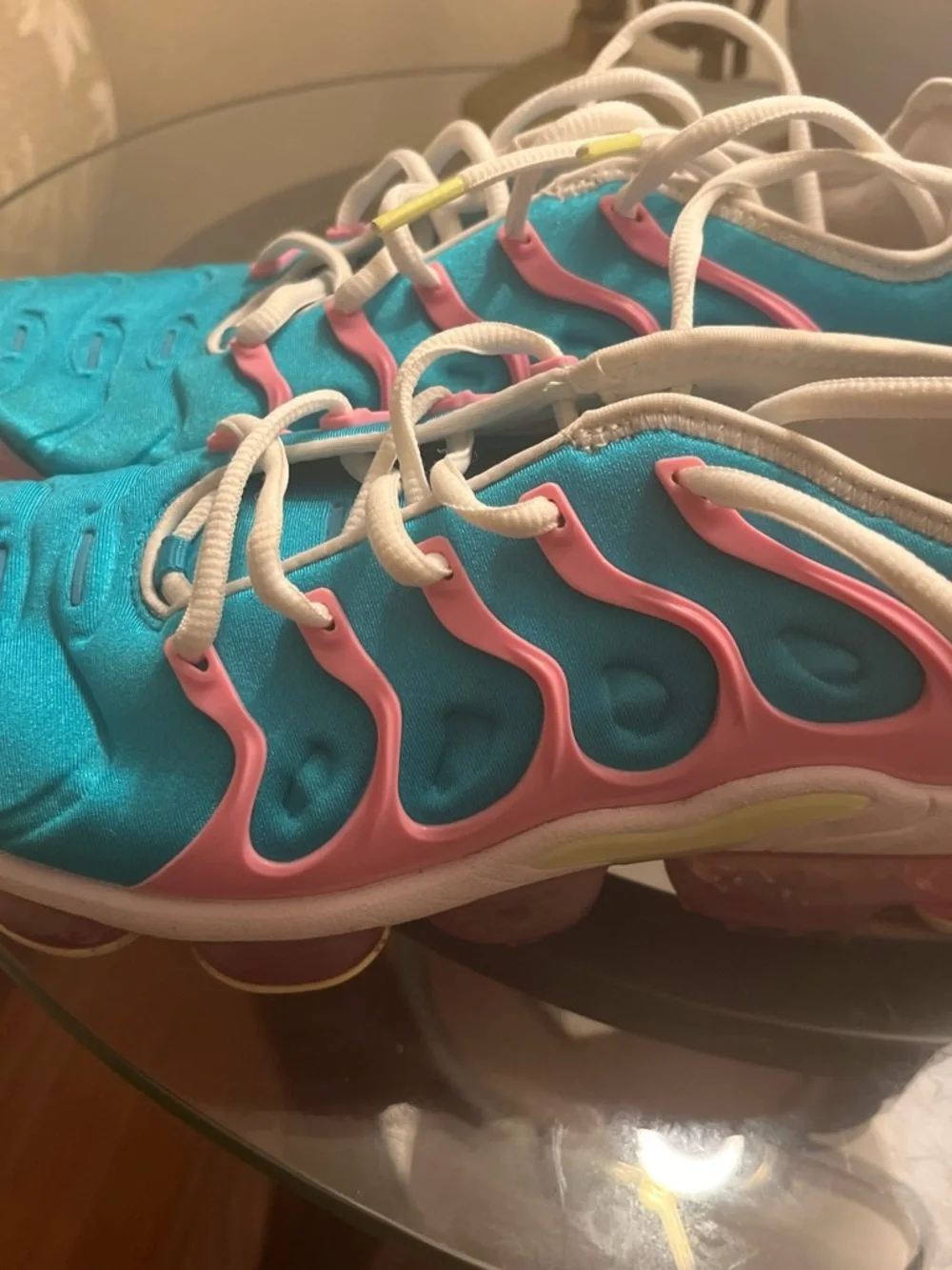 Nike Kids Turquoise and Pink Athletic Sneakers